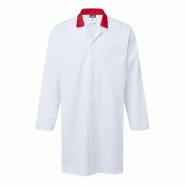 Blouse sans poches pour l'industrie alimentaire. - Blanc/Bleu royal / R / XXL_1