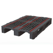 Palette plastique 1200x800 3 semelles - BLPG-1080LOG - plateau plein ou ajouré - charges jusqu'à 5000 kg_1