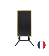 Panneau trottoir sur piétement métal noir avec cadre bois - 120 x 65 cm - Référence : LSTF48BRUT_1