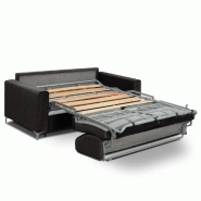 Canapé convertible express Jackson 160 cm - Sommier à lattes - Cuir vachette marron - Matelas 16 cm - Mécanique italienne_1