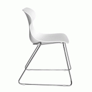 Chaise visiteurs avec piètement traineau Daryl - Blanc_1