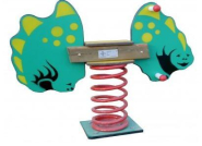 Jeu sur ressort dinosaure - 2 à 6 ans - Hauteur de chute 0,53m - Essence PIN NORD ROUGE_1