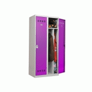 Vestiaire 2 cases - industrie salissante - structure monobloc acier - fermeture classe C - normes NF_1