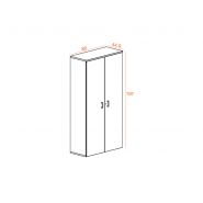 Armoire haute bicolore Casta H197 cm - Rangement fonctionnel à 4 niveaux avec serrure incluse_1