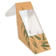 Boîte 1 sandwich triangulaire à fenêtre Feel Green 12,4x12,4x5,5cm - par 100_1