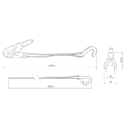 Sangle d'arrimage à cliquet 35mm x 6,00m - crochets JJ - Réf. 00290617 - THIRARD_1