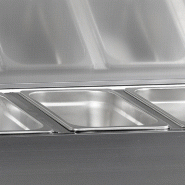 Vitrine à ingrédients réfrigérée avec capot - 8 x GN1/3 | Tefcold - GVC38-180 S/S_1