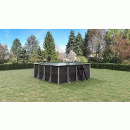 Piscine hors sol Milly carrée 10m² - composite PVC/chanvre - structure acier - fabrication française_1