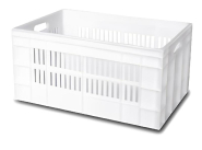 Bac gerbable 600 x 400 avec poignées - Fond plein ou ajouré - PEHD - Norme Europe - Blanc ou gris_1