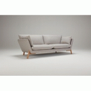 Canapé HOME 3 places - Gris clair - Piétement en chêne massif verni clair - Design scandinave_1