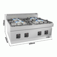 Cuisinière à gaz - 16 kW - 4 brûleurs  - Mario 600 | GGM -GHK66-E_1