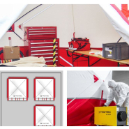 Tente de décontamination à toit plat - thermo-désinfecteur TES 200 - 180 KE - 3,24 m², résistante aux intempéries_1