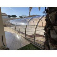 Abri de piscine mi-haut en aluminium thermolaqué