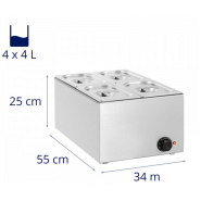 Bain-marie professionnel - 4 bacs gn 1/4_1