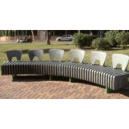 Banc public Vertebra Curvo R UM323R - 100% plastique recyclé sans entretien_1