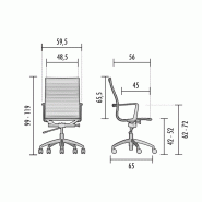 Fauteuil de direction formel - assise en tissu, dossier tapissé, mécanisme basculant, accoudoirs chromés_1