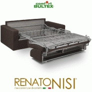 Canapé convertible express CRÉPUSCULE - Matelas Bultex 140 cm - Polyuréthane marron - Fabrication italienne_1