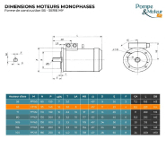 Moteur électrique 220V 0,18 kW 1500 tr/min - Condensateur Permanent CEMER MY6324B35 - Bride B35 IP55_1
