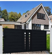 Portail coulissant aluminium Toulouse - gris anthracite RAL 7016 - porttoulcoul350160g_1