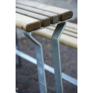 Banquette haut public Zeta réf 8037073 - Hags - Gris/Galvanisé - Scellement béton_1