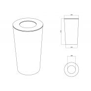 Corbeille LIGHT CONIC - poubelle publique - The Italian Lab - Diam. base 370, diam. top 450, H 810 mm - capacité 80 L - poids 32,3 kg_1