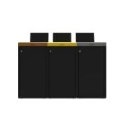 Meuble de tri 3 x 65L gris / marron / jaune / gris - Alitri_1