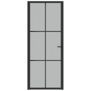 Vidaxl porte intérieure 83x201,5 cm noir verre mat et aluminium 350557_1