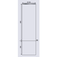 Borne inox peint sur zinc - tube acier Ø220 mm - hauteur 600 mm - pommeau inox brossé type 316_1