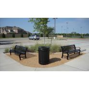 Mlwr250-32 - Poubelle publique Maglin - 90kg - Barres et tubes en acier, doublure plastique 32 gallons_1