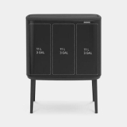 Poubelle Bo Touch Bin - 3 x 11 litres - Matt Black - Idéale pour trier les déchets avec style_1