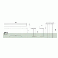 Table de pique-nique Nice - plastique recyclé - 200 x 70 x 130 cm - coloris brun_1