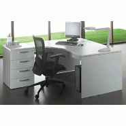 Bureau d'angle compact pied panneau avec caisson hauteur bureau So Vigo_1