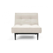 Innovation Living - Fauteuil Splitback Styletto convertible en lit 90x115 cm - Pieds fuseau noir - Tissu bouclé Off White_1