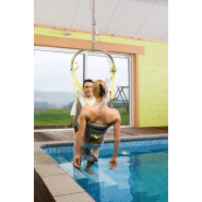 Lève-personne à moteur fixé sur rail au plafond pour le transfert à la piscine - handi-move_1