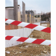 Ruban chantier blanc et rouge - 5cm x 100m - Polypropylène - Résistant à 70°C_1