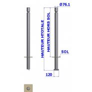 42.11 - Potelets fixes - Gorge - Hauteur hors-sol: 0,80m à 0,90m - Ø76mm - Fixation à sceller_1