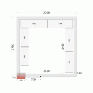 Chambre froide négative CRNF2727 Blanc 2700 x 2700 x 2200 mm TEFCOLD_1
