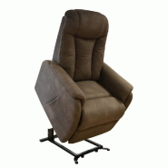 Fauteuil relax releveur Nersac - bi-moteur - microfibre brun taupé - confort ergonomique_1