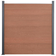 Vidaxl ensemble de panneaux de clôture marron 872x186 cm wpc 3211834_1