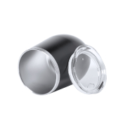 Mug thermo - double paroi en acier inoxydable avec couvercle en plastique - 350 ml - couleur noire_1