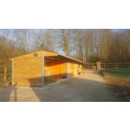 3 Boxes + Abri avec Poteaux Métalliques - BOX030 - Bois Douglas et Acier Galvanisé_1