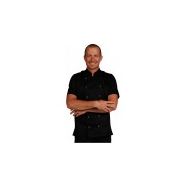 William - Veste de cuisine homme col Mao - Vincent Albane - manches courtes ou longues, double pressionnage, blanc ou noir_1