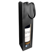 10 sachets séduction en papier noir avec fenêtre pour 1 bouteille