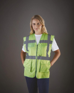 Gilet multifonction haute visibilité Yoko - Réf: YHVW801 - Polyester avec bandes réfléchissantes EN ISO20471_1