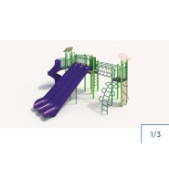 Structure de jeux combinées pour enfants de 5 à 12 ans - Hauteur de chute 343 cm - PZP-W309 - Go-Elan_1