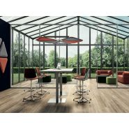 Table de réunion haute SPINA - base carrée - bois mélaminé - capacité 4 à 6 personnes_1