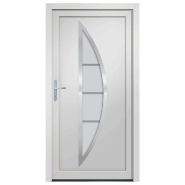 Vidaxl porte d'entrée blanc 108x208 cm pvc 3187866_1