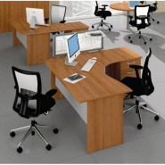 Bureau compact mixte avec caisson Idea Pano - Quadrifoglio. - 180, Hêtre, Droite, 4 tiroirs_0