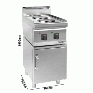 Cuisinière électrique - 4,6 kW - 2 plaques rondes - incl. Soubassement avec 1 porte  - Mario 700 | GGM -EHK400-E-UBK400-E_1