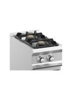 Fourneau 2 feux gaz sur placard ouvert - 5.5 Kw - Acier inoxydable, brûleurs en fonte - DOMINA PRO 700 - MBM_1